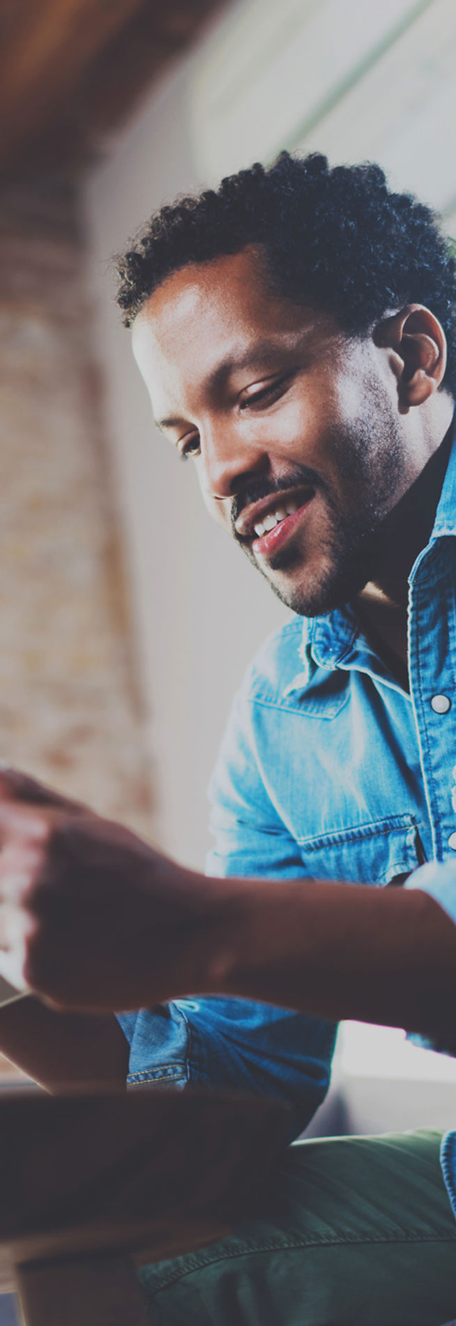 Man Canceling His Gym Membership Using Mobile Tablet
